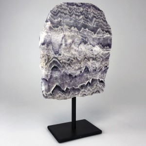 Zig Zag Amethyst Mineral on Brown Bronze Stand (T5702)