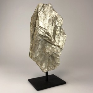 Gold Mica Mineral on Brown Bronze Stand (T5713)