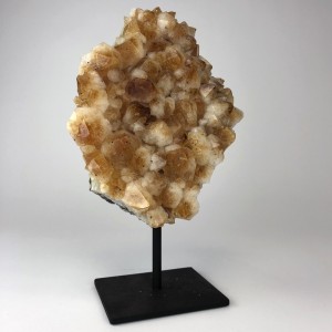 Orange Citrine Mineral on Brown Bronze Stand (T5723)