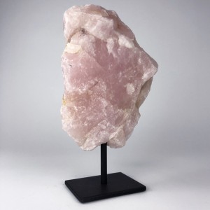 Rose Quartz Mineral on Brown Bronze Stand (T5726)