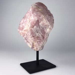Rose Quartz Mineral on Brown Bronze Stand (T5731)