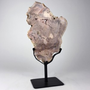 Large Pink Agate on Brown Bronze Stand (T5752)