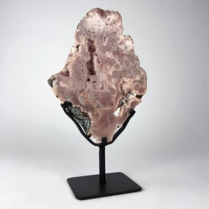 Large Pink Agate on Brown Bronze Stand (T5754)