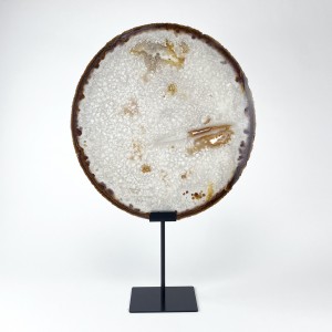 Massive Clear / Brown Agate on Brown Bronze Stand (T5845)