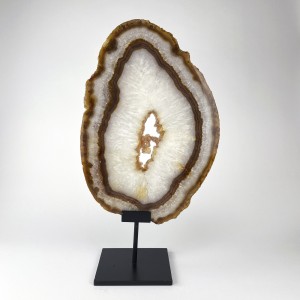 Massive Brown / Clear Agate on Brown Bronze Stand (T5857)