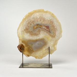 Brown Massive Agate on Antique Brass Stand (T6057)