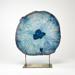 Teal Massive Agate on Antique Brass Stand (T6063)