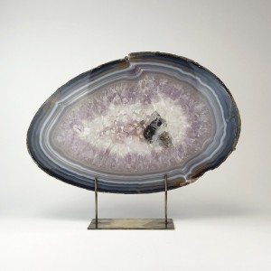 Massive Amethyst /agate on Antique Brass Stand (T6104)