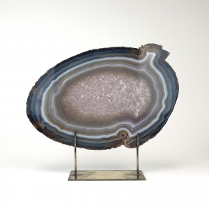 Massive Purple/brown agate on Antique Brass Stand (T6109)
