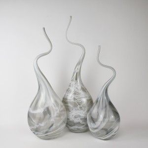 Grey Marbled 'Squiggle Vases' (T6246)