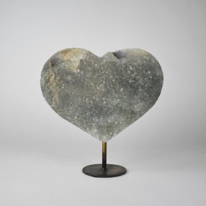 Heart Shaped Mineral on Antique Brass Stand (T6437)