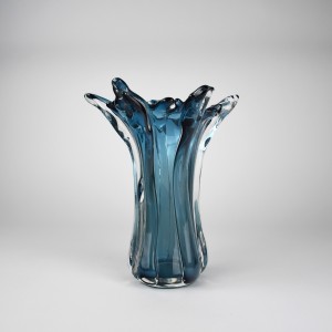 Small Blue Glass Splash Vase (T6490)
