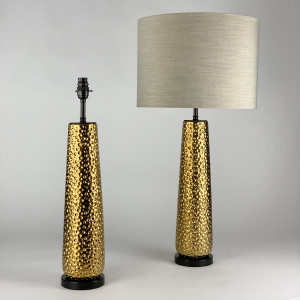 Pair Of Textured Gold lamps On Antique brass Bases (T6823)