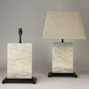 Pair Of Thick Alabaster 