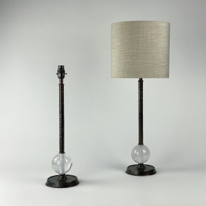 Pair Of Small Rock Crystal 'Clifton' Lamps On Brown Bronze Bases (T7267)