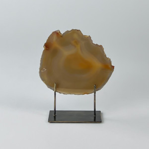 Small Brown Agate On Antique Brass Bases (T7347)
