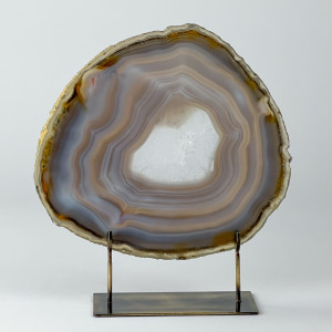 Extra Large Grey Agate On Antique Brass Bases (T7450)
